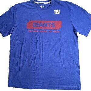New York Giants Nike NFL Equipment Training Shirt Mens XL T-Shirt Blue Football